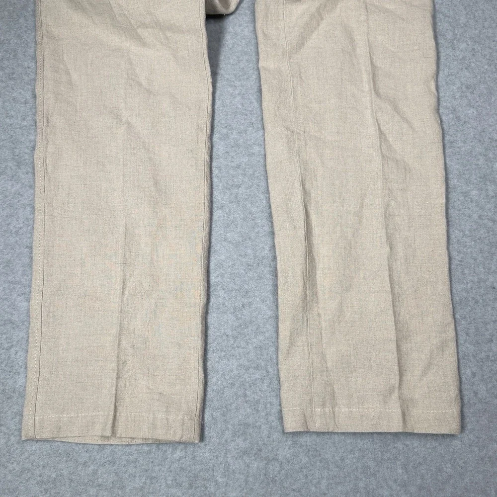 Brax Evans 100% Linen Men's 36x34 Beige Casual Business Dress Pants Summer